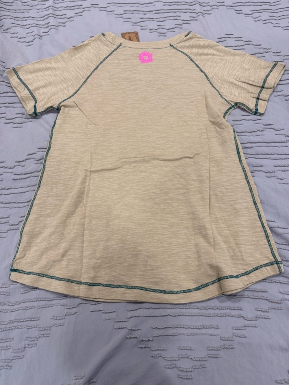 NATURAL LIFE Beige Short-Sleeve Tee with Pink & Orange Floral Graphic - Picture 11 of 12
